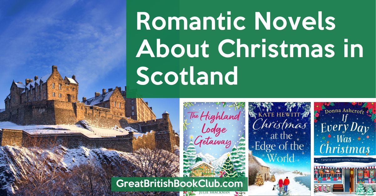 edinburgh castle covered in snow, romantic christmas novel covers from scotland